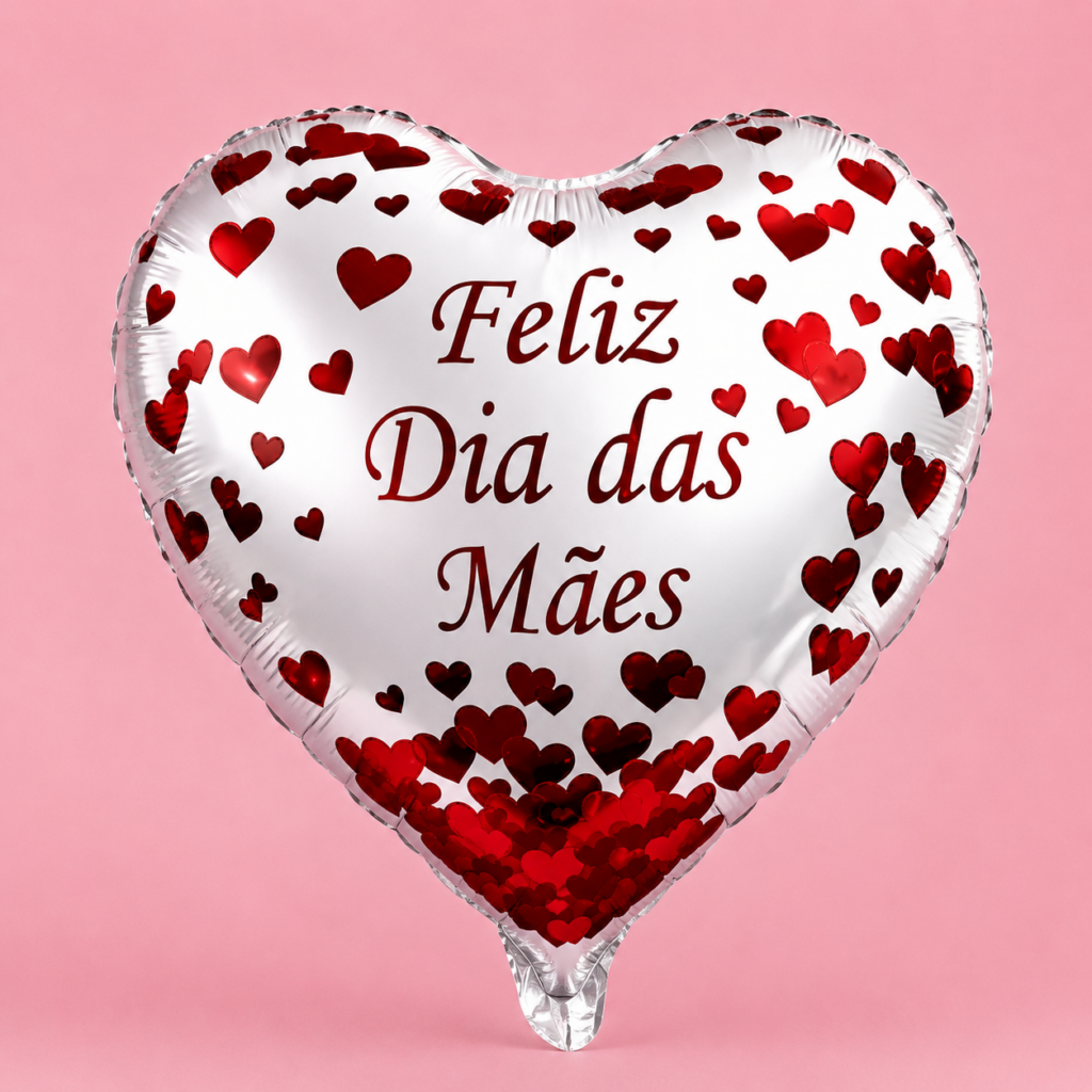 Coração Feliz dia das Mães Branco – 18 polegadas
